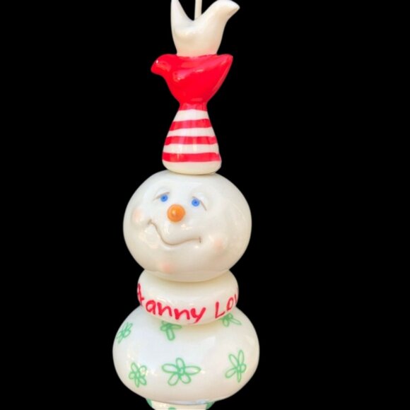 Dept. 56 Christmas Porcelain Snowman Ornaments Set of 2 - Picture 5 of 13